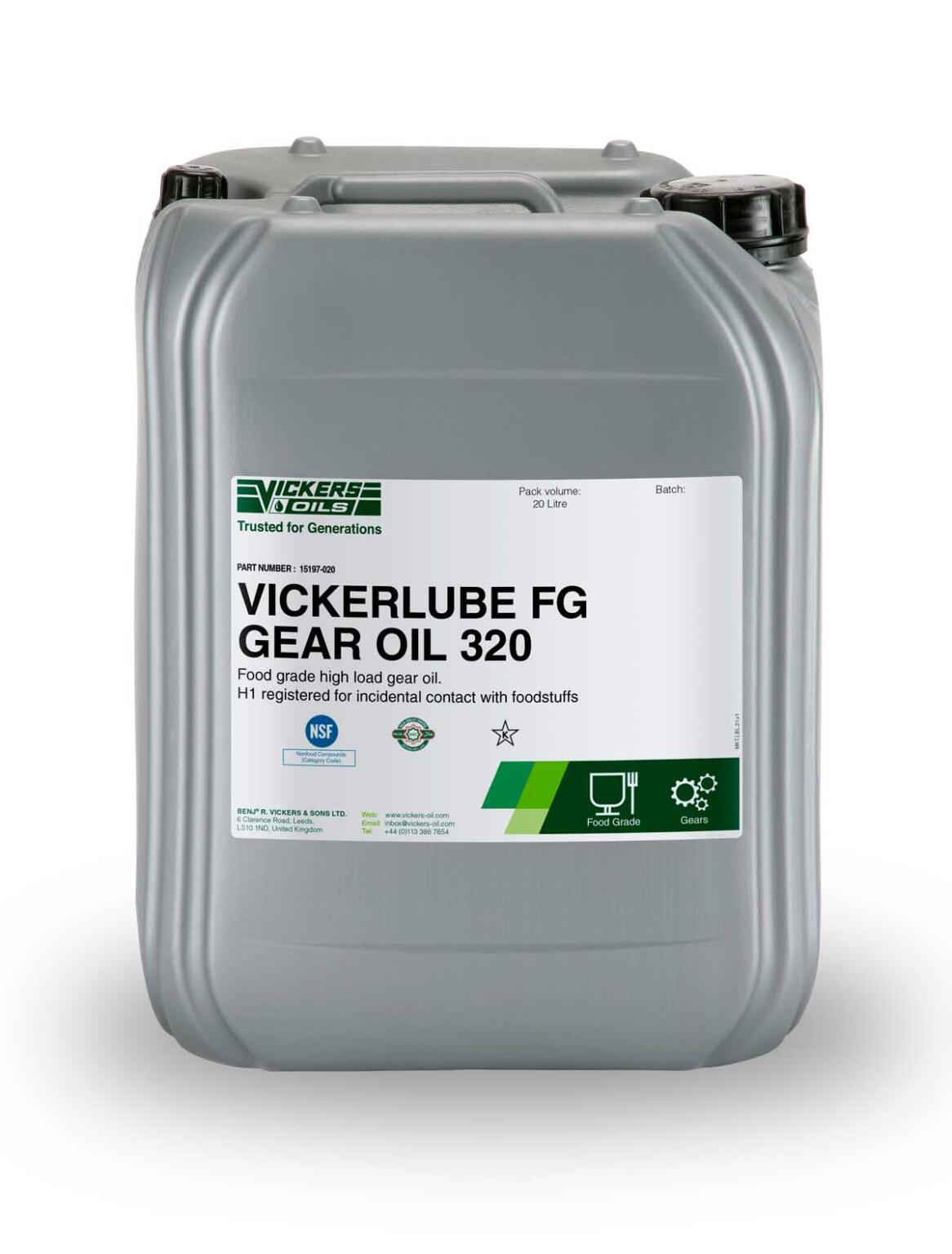 VICKERLUBE FG GEAR OIL 320 DEMO Gem Oils